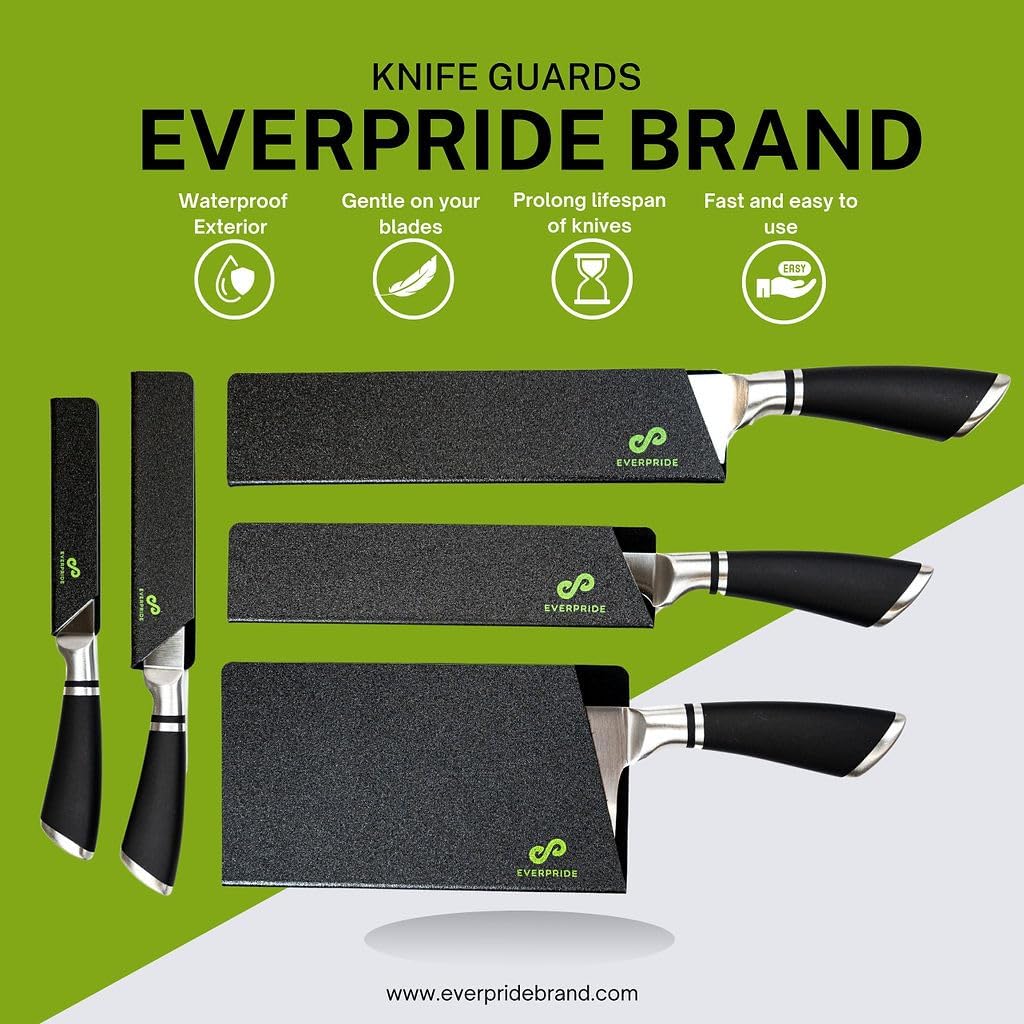 6 Inch & 8 Inch Chef Knife Guard Set (2-Piece Set) Universal Blade Edge Cover Sheaths for Chef and Kitchen Knives – Durable, BPA-Free, Felt Lined, Sturdy ABS Plastic – Knives Not Included