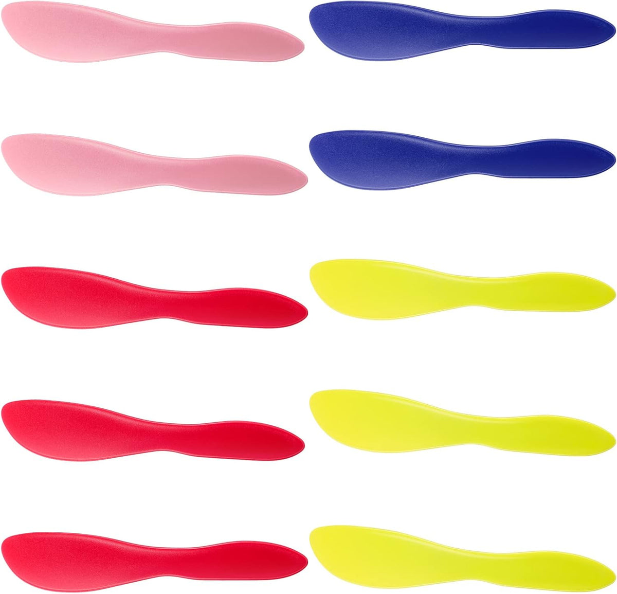 10 Pieces Plastic Butter Spreader Multi Purpose Butter Knife Spreader Versatile Knife Frosting Knives for Soft Cheese Cream Icing, 7 x 1.4 Inch(Red, Green, Blue, Pink)