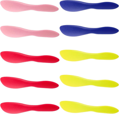 10 Pieces Plastic Butter Spreader Multi Purpose Butter Knife Spreader Versatile Knife Frosting Knives for Soft Cheese Cream Icing, 7 x 1.4 Inch(Red, Green, Blue, Pink)