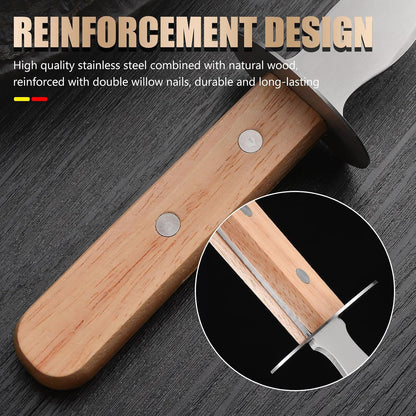 Oyster Knife Shucker Set Oyster Shucking Knife with Wooden holder Oyster Shucking Clamp Seafood Tools (Black)