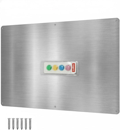 17.5inchX11.5inch Large Stainless Steel Plate for Magnets, 3M Adhesive Back, Mounting Screws, Ideal for Magnetic Shelf, Spice Holders, Colorful Magnets as a Gift. Mount Anywhere! (Silver, 1 Pack)