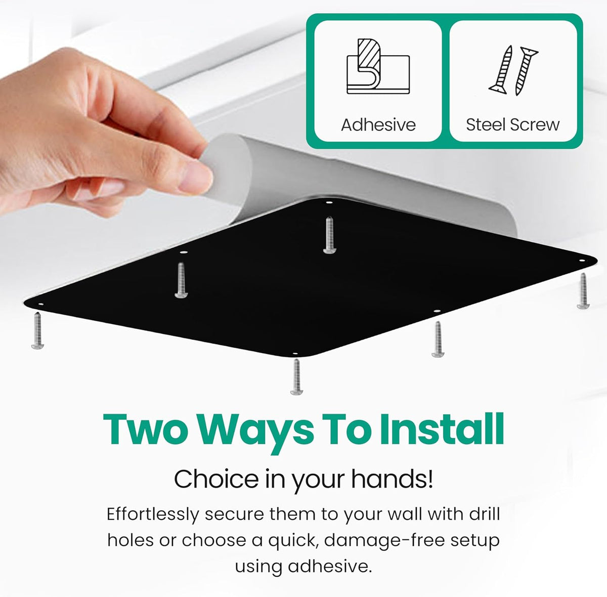 17.5inchX11.5inch Large Stainless Steel Plate for Magnets, 3M Adhesive Back, Mounting Screws, Ideal for Magnetic Shelf, Spice Holders, Colorful Magnets as a Gift. Mount Anywhere! (Silver, 1 Pack)