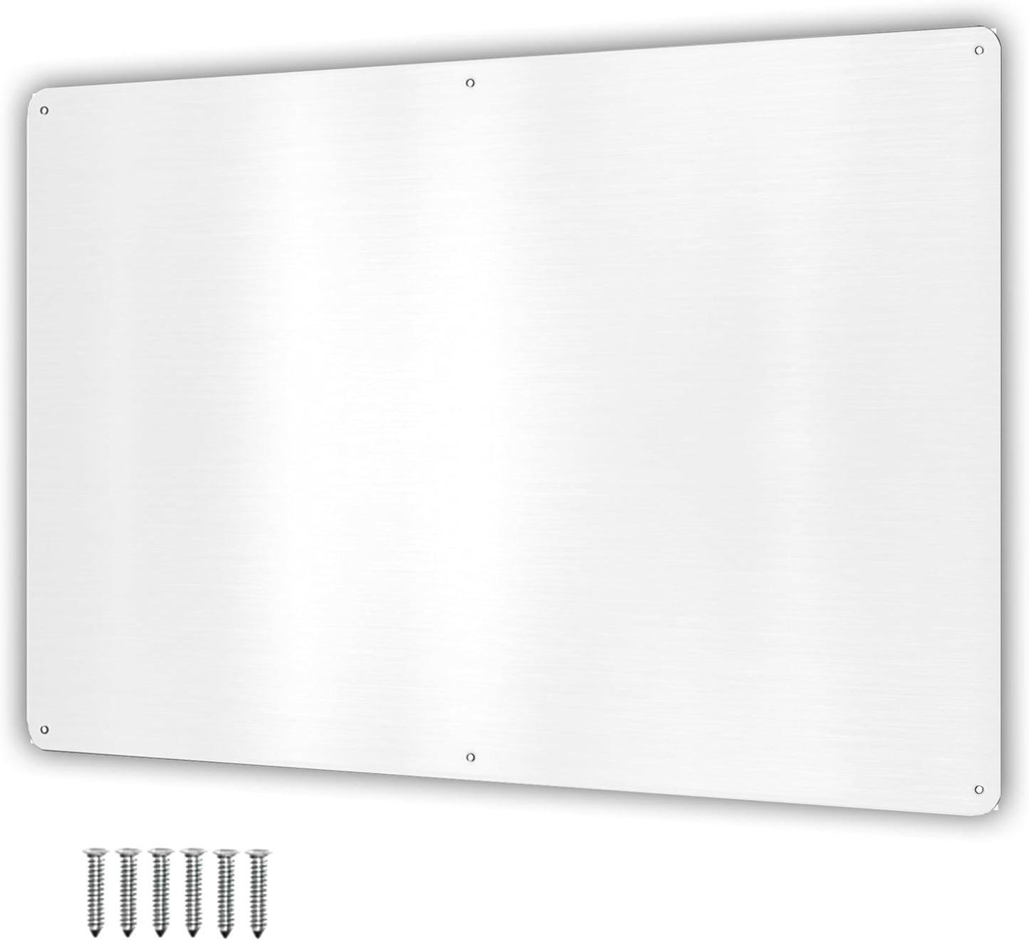 17.5inchX11.5inch Large Stainless Steel Plate for Magnets, 3M Adhesive Back, Mounting Screws, Ideal for Magnetic Shelf, Spice Holders, Colorful Magnets as a Gift. Mount Anywhere! (Silver, 1 Pack)