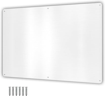 17.5inchX11.5inch Large Stainless Steel Plate for Magnets, 3M Adhesive Back, Mounting Screws, Ideal for Magnetic Shelf, Spice Holders, Colorful Magnets as a Gift. Mount Anywhere! (Silver, 1 Pack)