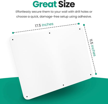 17.5inchX11.5inch Large Stainless Steel Plate for Magnets, 3M Adhesive Back, Mounting Screws, Ideal for Magnetic Shelf, Spice Holders, Colorful Magnets as a Gift. Mount Anywhere! (Silver, 1 Pack)