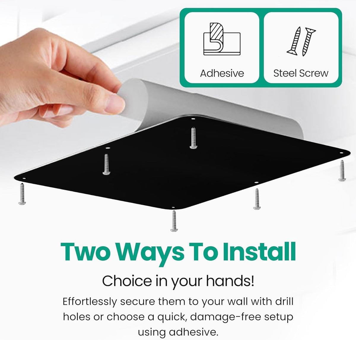17.5inchX11.5inch Large Stainless Steel Plate for Magnets, 3M Adhesive Back, Mounting Screws, Ideal for Magnetic Shelf, Spice Holders, Colorful Magnets as a Gift. Mount Anywhere! (Silver, 1 Pack)