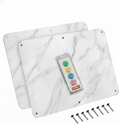 17.5inchX11.5inch Large Stainless Steel Plate for Magnets, 3M Adhesive Back, Mounting Screws, Ideal for Magnetic Shelf, Spice Holders, Colorful Magnets as a Gift. Mount Anywhere! (Silver, 1 Pack)