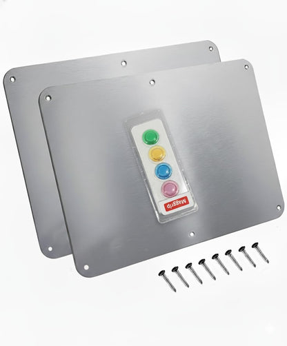 17.5inchX11.5inch Large Stainless Steel Plate for Magnets, 3M Adhesive Back, Mounting Screws, Ideal for Magnetic Shelf, Spice Holders, Colorful Magnets as a Gift. Mount Anywhere! (Silver, 1 Pack)