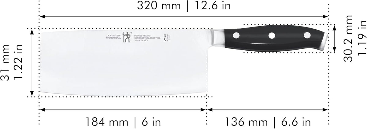 Statement Razor-Sharp 6-inch Meat Cleaver, German Engineered Knife Informed by over 100 Years of Mastery