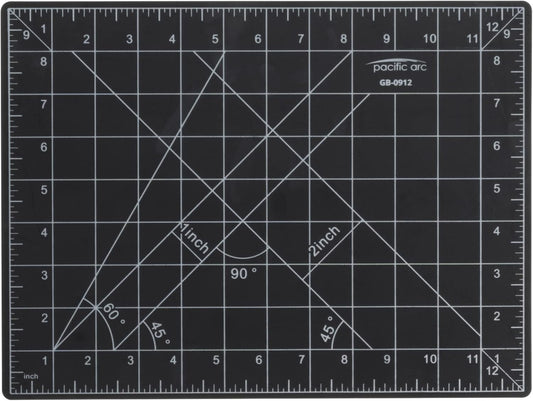 Double Sided Self Healing Cutting Mat - Thick and Durable Vinyl Rotary Cutting Mat for Sewing & Scrapbook Paper Cutting Mat (09"x 12")