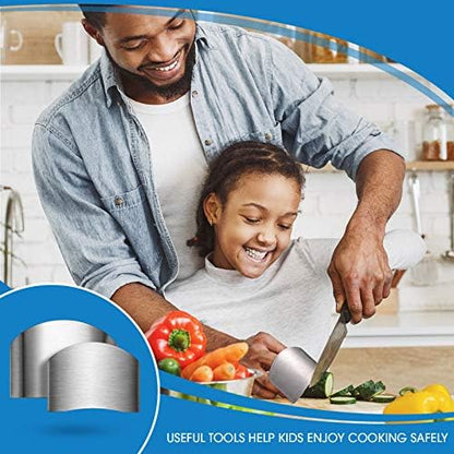 6 Pieces Finger Guards for Cutting Stainless Steel Finger Protectors Adjustable Safe Slice Hand Guard Protect for Food Chopping Slicing Cutting, 2 Styles