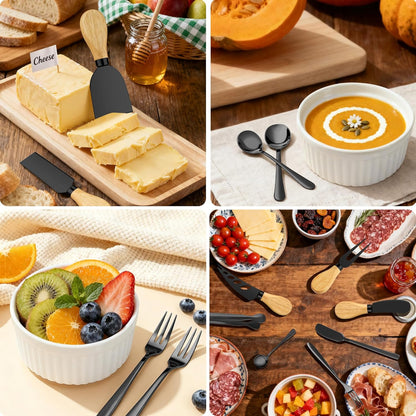 Charcuterie Boards Accessories Bowls Utensils, Cheese Knife Set Mini Butter Spreader, Serving Tongs, Forks, Spoons, Dipping Bowls with Lids, Toothpick Flags, Honey Dippers For Party Platter Making
