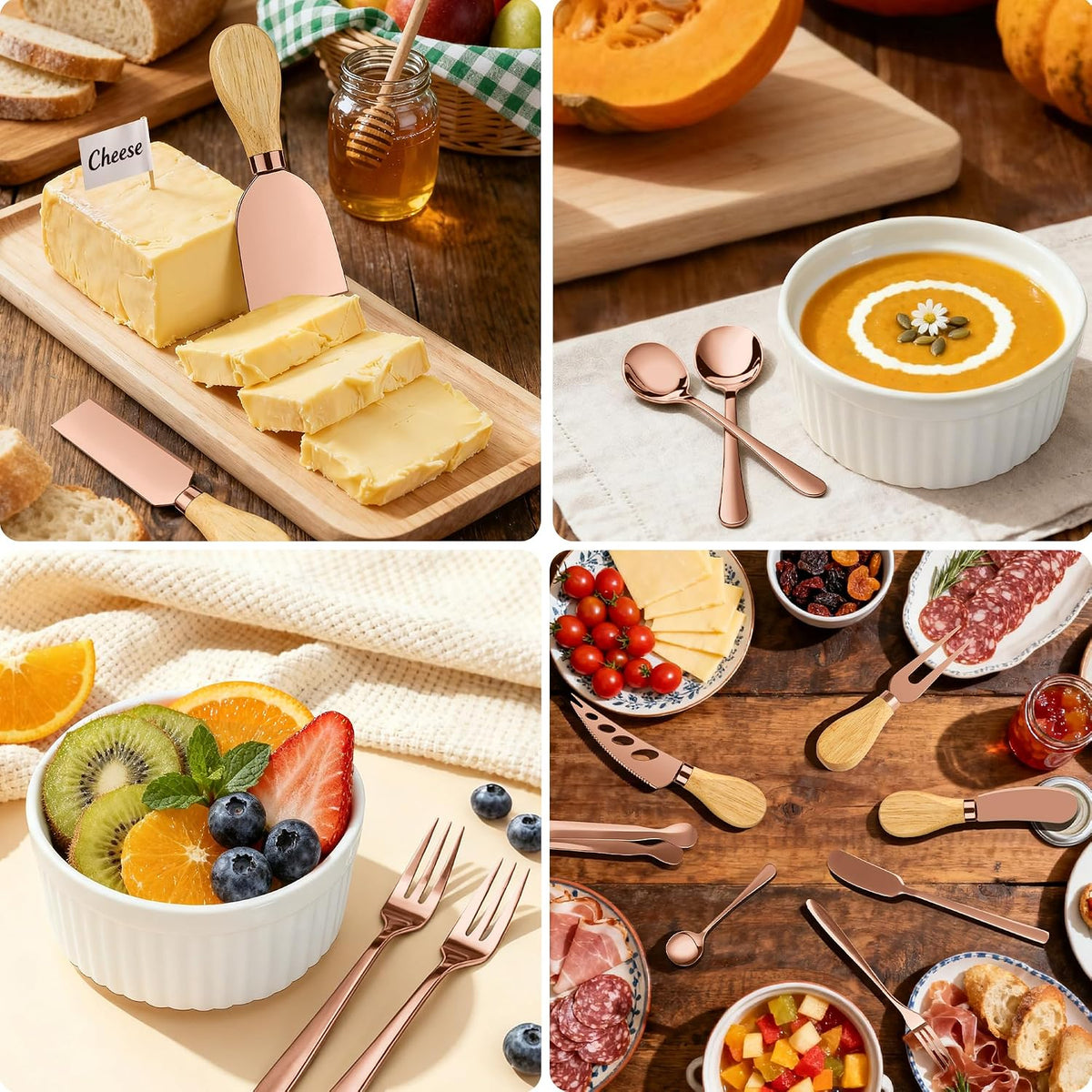 Charcuterie Boards Accessories Bowls Utensils, Cheese Knife Set Mini Butter Spreader, Serving Tongs, Forks, Spoons, Dipping Bowls with Lids, Toothpick Flags, Honey Dippers For Party Platter Making