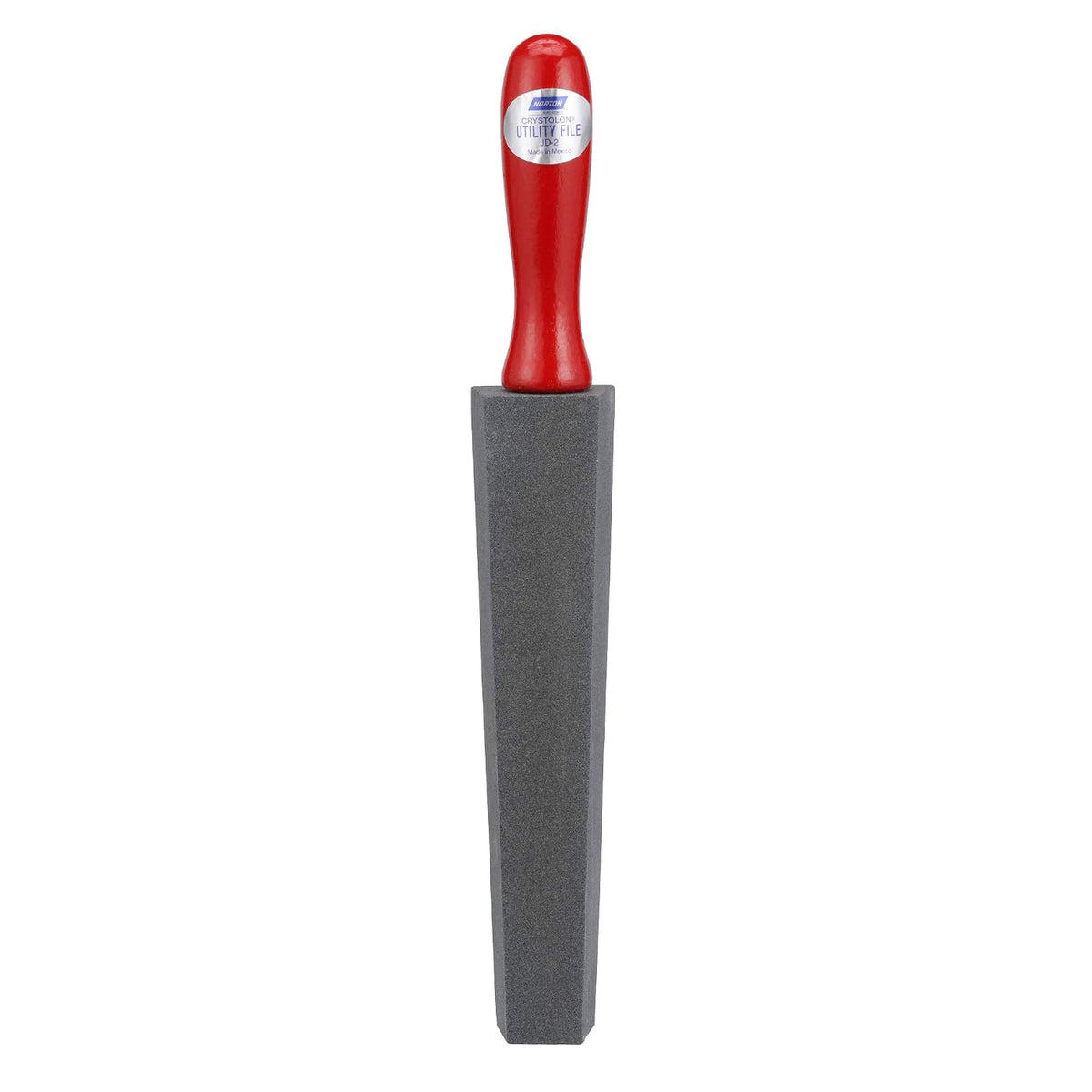 Crystolon Utility File Sharpening Stone with Wooden Handle, Premium Silicon Carbide, 14'' Overall Length, Grit Coarse. Sharpening Knife, Axe, Hatchet, Lawn Mower Blade, Spade
