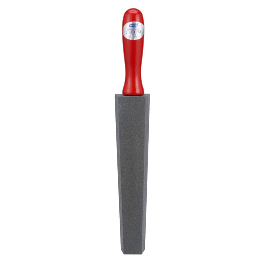 Crystolon Utility File Sharpening Stone with Wooden Handle, Premium Silicon Carbide, 14'' Overall Length, Grit Coarse. Sharpening Knife, Axe, Hatchet, Lawn Mower Blade, Spade
