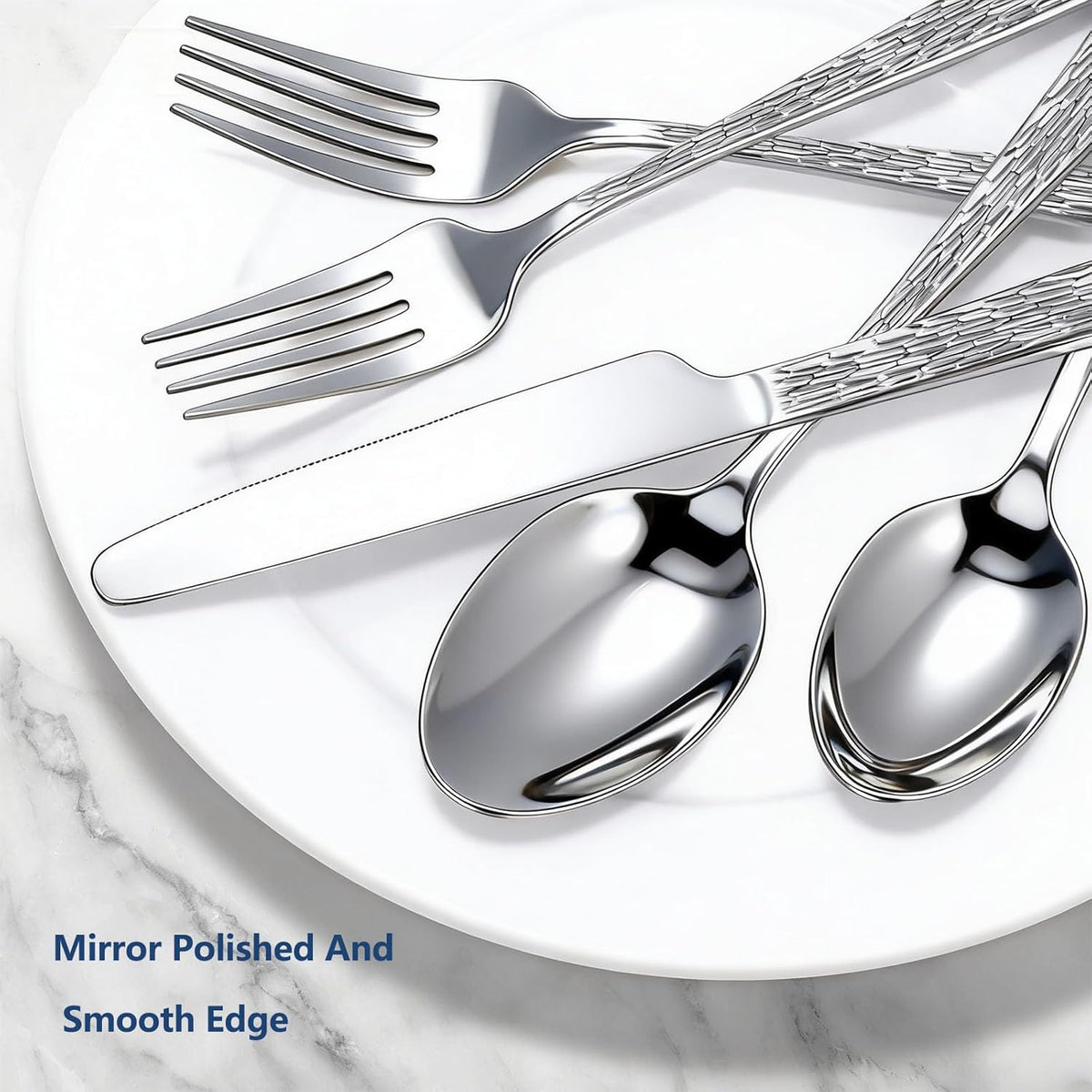 40 Piece Silverware Set, Stainless Steel Flatware Set for 8 | Heavy Duty, Mirror Polished, Include Spoons/Forks/Knives, For Home Restaurant Hotel, Dishwasher Safe