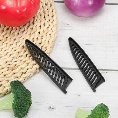 PP Safety Knife Cover Sleeves for 4" Ceramic Knife, 5 Pack Knives Edge Guard Blade Protector Universal Knife Sheath for Kitchen Chef Knife, Black