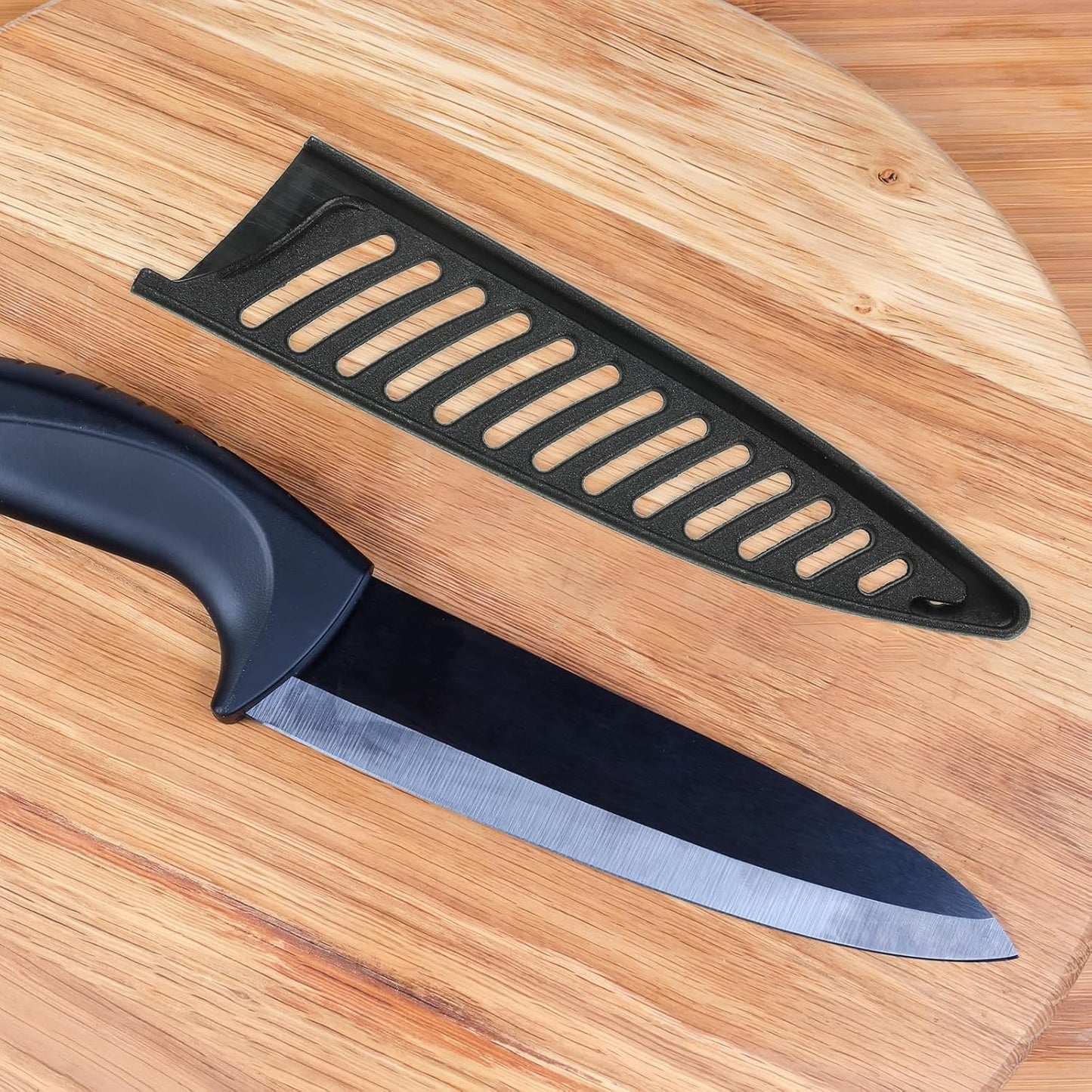 PP Safety Knife Cover Sleeves for 4" Ceramic Knife, 5 Pack Knives Edge Guard Blade Protector Universal Knife Sheath for Kitchen Chef Knife, Black