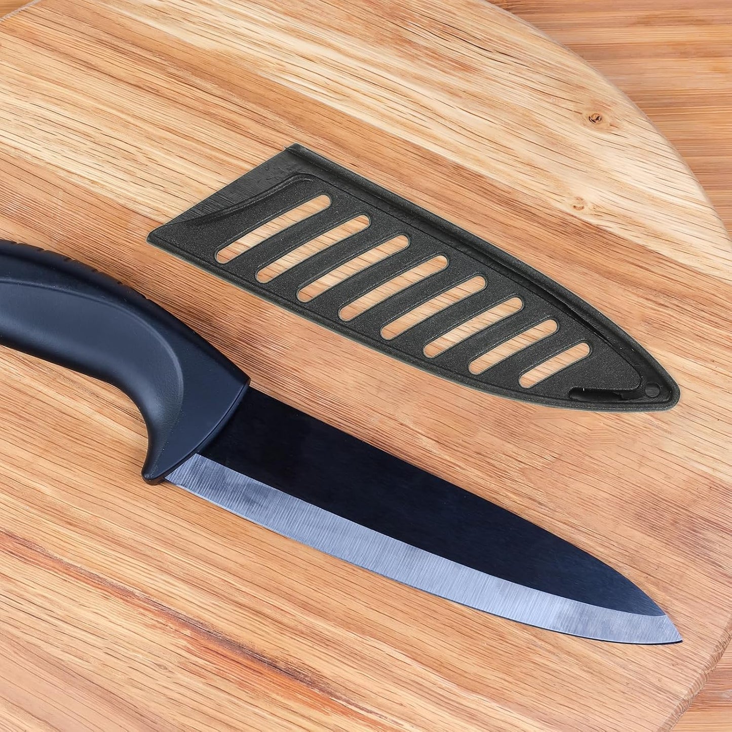 PP Safety Knife Cover Sleeves for 4" Ceramic Knife, 5 Pack Knives Edge Guard Blade Protector Universal Knife Sheath for Kitchen Chef Knife, Black