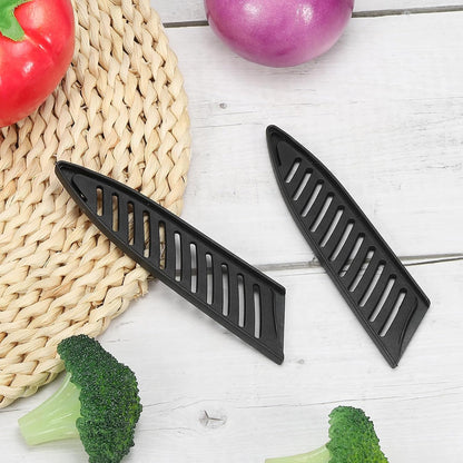 PP Safety Knife Cover Sleeves for 4" Ceramic Knife, 5 Pack Knives Edge Guard Blade Protector Universal Knife Sheath for Kitchen Chef Knife, Black