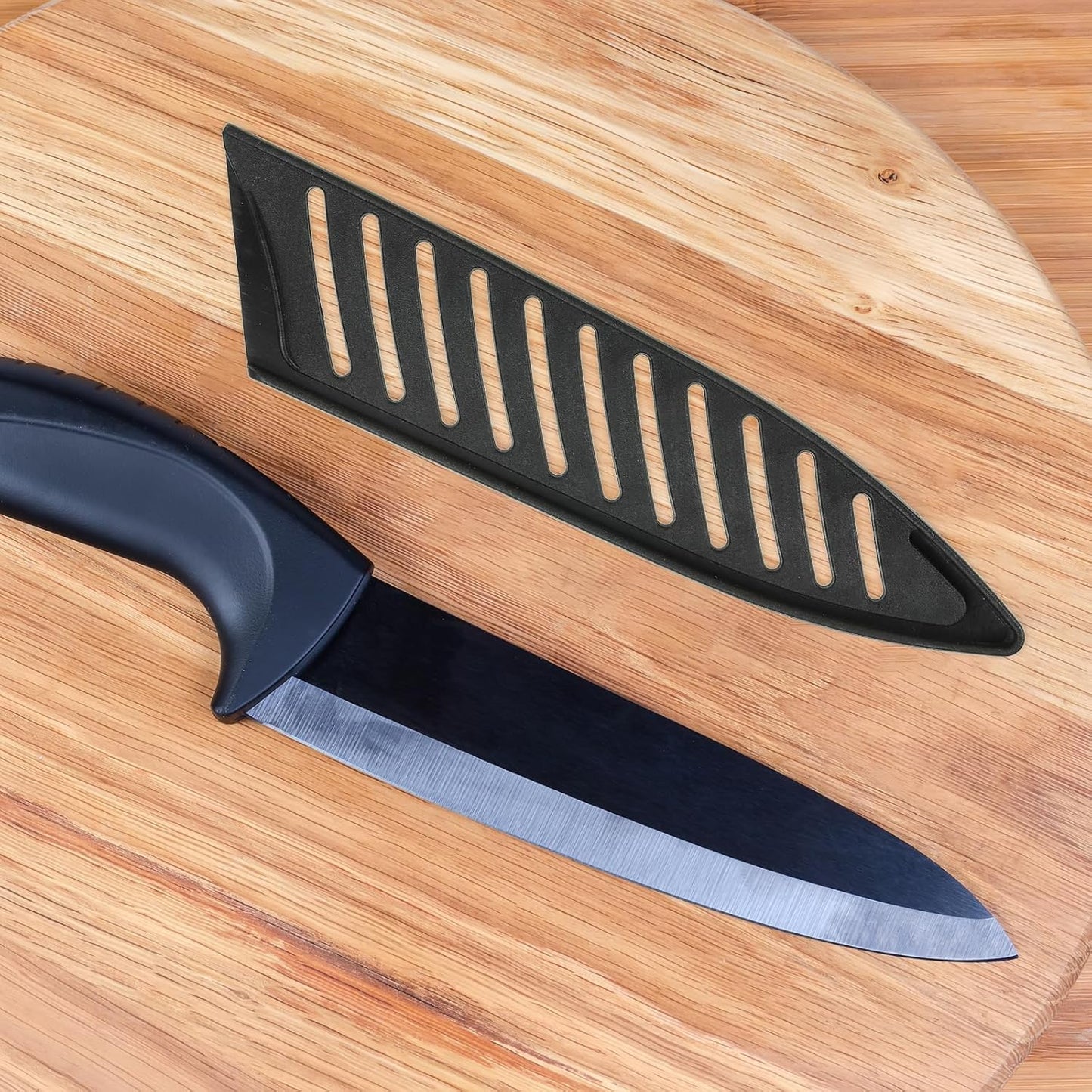 PP Safety Knife Cover Sleeves for 4" Ceramic Knife, 5 Pack Knives Edge Guard Blade Protector Universal Knife Sheath for Kitchen Chef Knife, Black