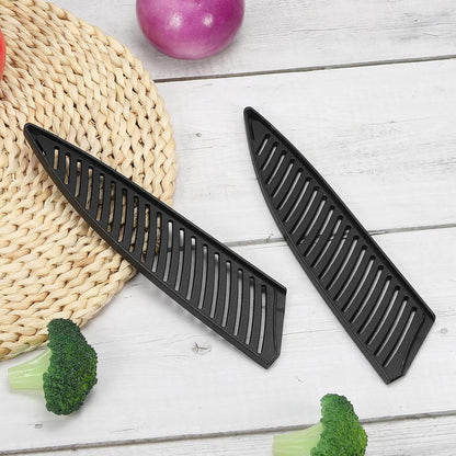 PP Safety Knife Cover Sleeves for 4" Ceramic Knife, 5 Pack Knives Edge Guard Blade Protector Universal Knife Sheath for Kitchen Chef Knife, Black