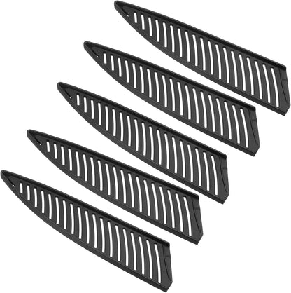 PP Safety Knife Cover Sleeves for 4" Ceramic Knife, 5 Pack Knives Edge Guard Blade Protector Universal Knife Sheath for Kitchen Chef Knife, Black