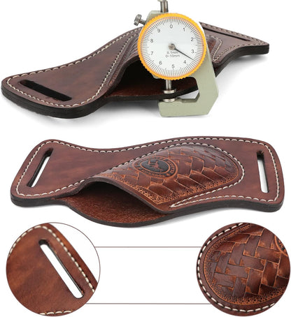Tourbn Leather Knife Sheath for Belt Pocket Folding Knife Holder Compact Draw Knifes Carrier EDC Tools Holster
