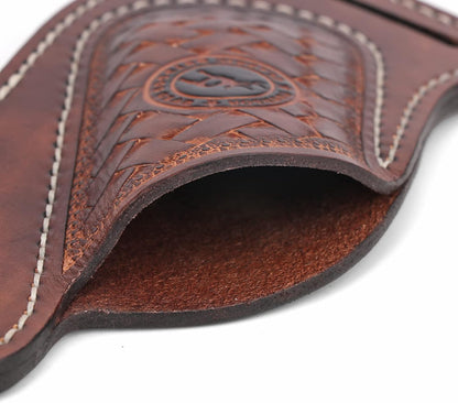 Tourbn Leather Knife Sheath for Belt Pocket Folding Knife Holder Compact Draw Knifes Carrier EDC Tools Holster