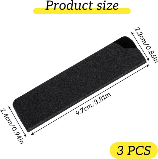 3 PCS Knife Edge Guards for 3.5 Inch Paring Knives, Felt-Lined Blade Protector & Protective Sheath Sleeve for Fruit Knives, Plastic Knife Covers for Drawer Bag Storage (Black)