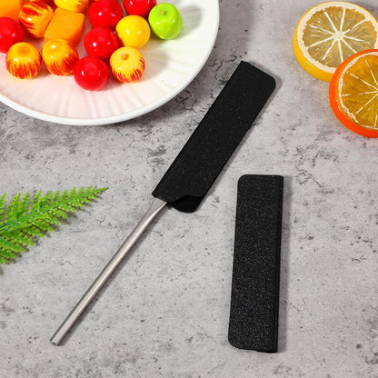 3 PCS Knife Edge Guards for 3.5 Inch Paring Knives, Felt-Lined Blade Protector & Protective Sheath Sleeve for Fruit Knives, Plastic Knife Covers for Drawer Bag Storage (Black)