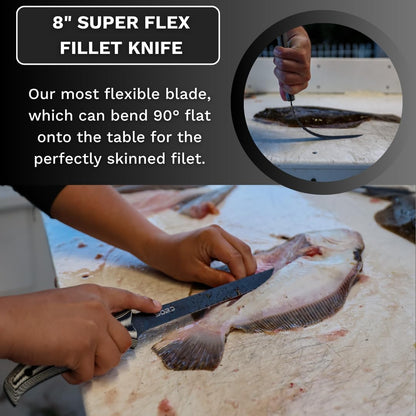 SORD 8" Flexible Fillet Knife for Fish - Saltwater and Freshwater Fishing Knife - G10 Handle - Full Tang - Kydex Sheath