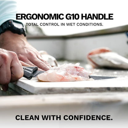 SORD 8" Flexible Fillet Knife for Fish - Saltwater and Freshwater Fishing Knife - G10 Handle - Full Tang - Kydex Sheath