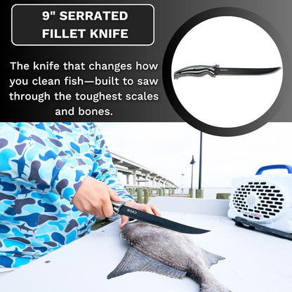 SORD 8" Flexible Fillet Knife for Fish - Saltwater and Freshwater Fishing Knife - G10 Handle - Full Tang - Kydex Sheath