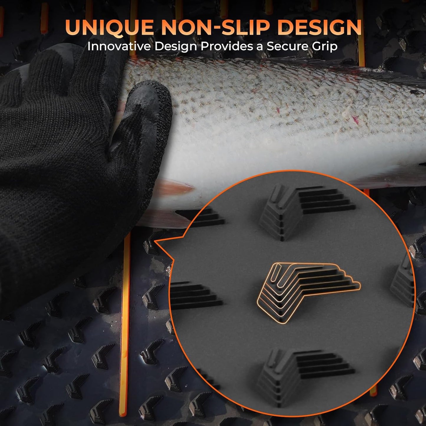 EZ Fillet Fish Fillet Mat, Anti-slip Texture With 25" Integrated Ruler, Extended Dimensions, Easy to Clean Material, Portable Storage, Fish Cutting Board