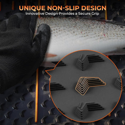 EZ Fillet Fish Fillet Mat, Anti-slip Texture With 25" Integrated Ruler, Extended Dimensions, Easy to Clean Material, Portable Storage, Fish Cutting Board
