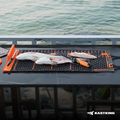 EZ Fillet Fish Fillet Mat, Anti-slip Texture With 25" Integrated Ruler, Extended Dimensions, Easy to Clean Material, Portable Storage, Fish Cutting Board