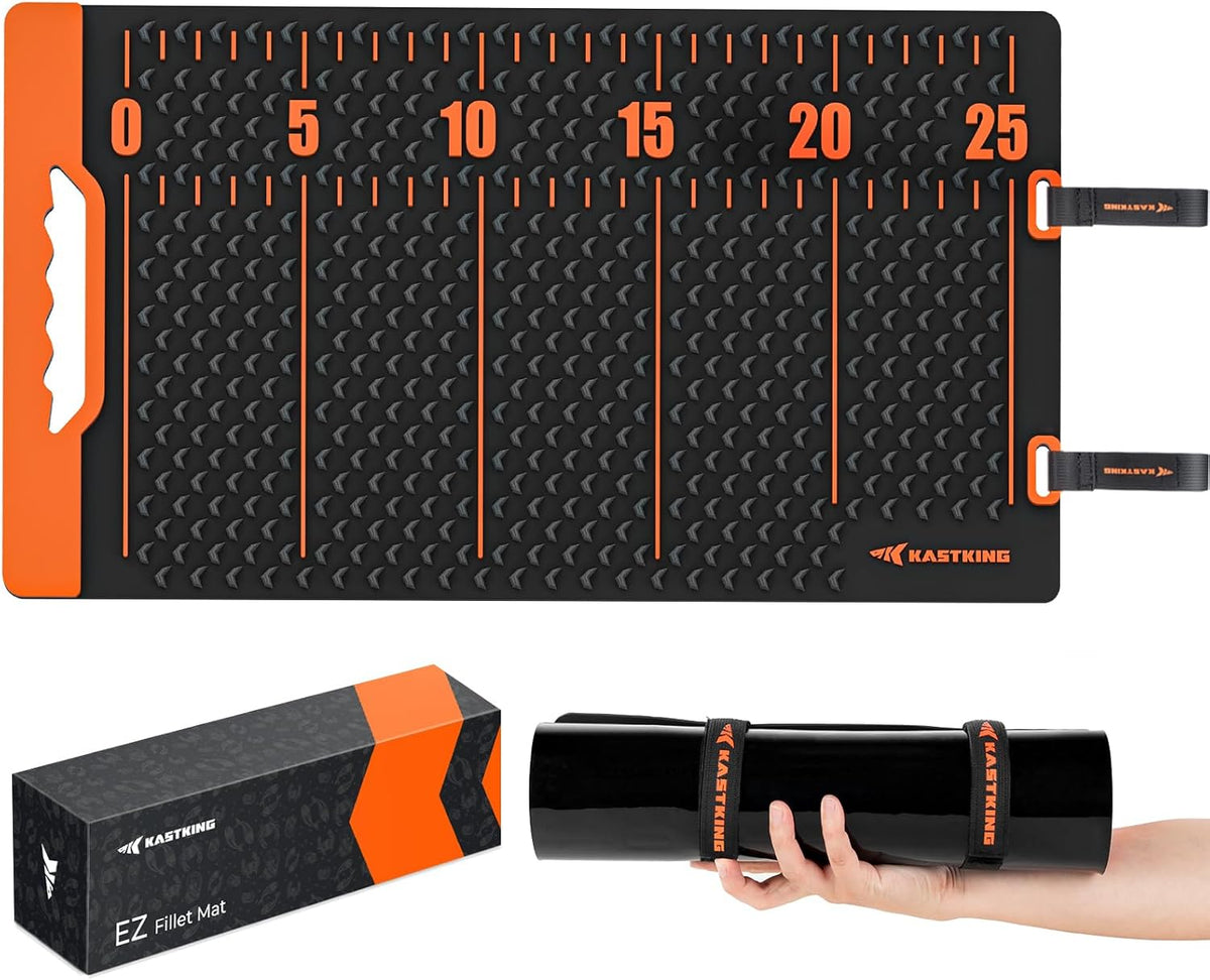 EZ Fillet Fish Fillet Mat, Anti-slip Texture With 25" Integrated Ruler, Extended Dimensions, Easy to Clean Material, Portable Storage, Fish Cutting Board