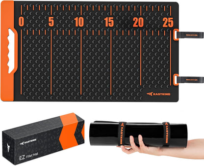 EZ Fillet Fish Fillet Mat, Anti-slip Texture With 25" Integrated Ruler, Extended Dimensions, Easy to Clean Material, Portable Storage, Fish Cutting Board