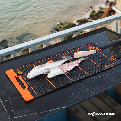 EZ Fillet Fish Fillet Mat, Anti-slip Texture With 25" Integrated Ruler, Extended Dimensions, Easy to Clean Material, Portable Storage, Fish Cutting Board