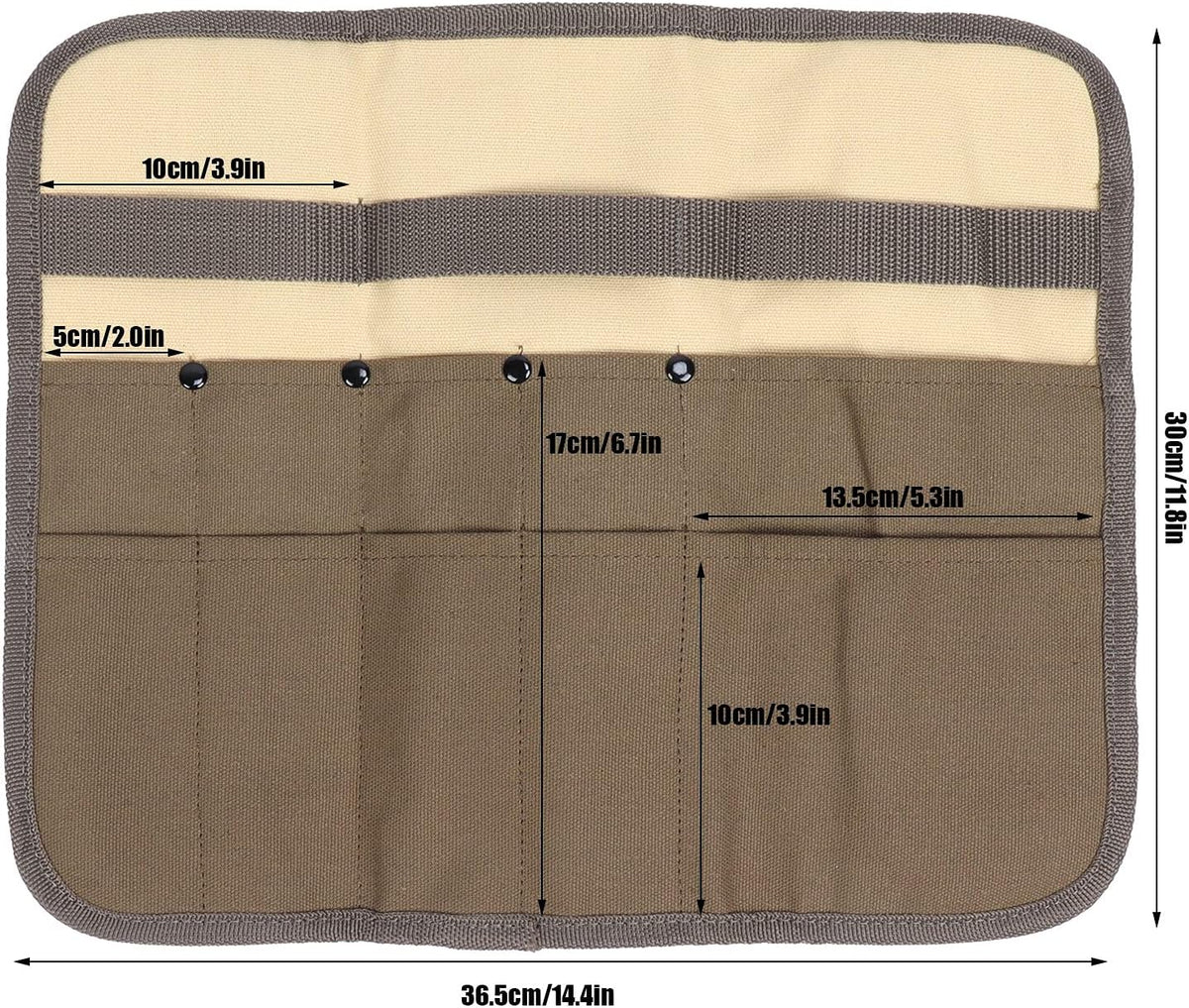 Camping Tableware Organize Bag, Knife Roll Cookware Set Canvas Storage Portable Hanging Picnic Cutlery Tablewares Storages Hang Out Equipment Hygiene Lightweight for Outdoor Barbecue Activities