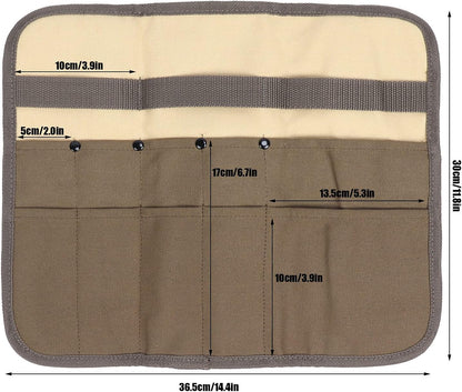 Camping Tableware Organize Bag, Knife Roll Cookware Set Canvas Storage Portable Hanging Picnic Cutlery Tablewares Storages Hang Out Equipment Hygiene Lightweight for Outdoor Barbecue Activities