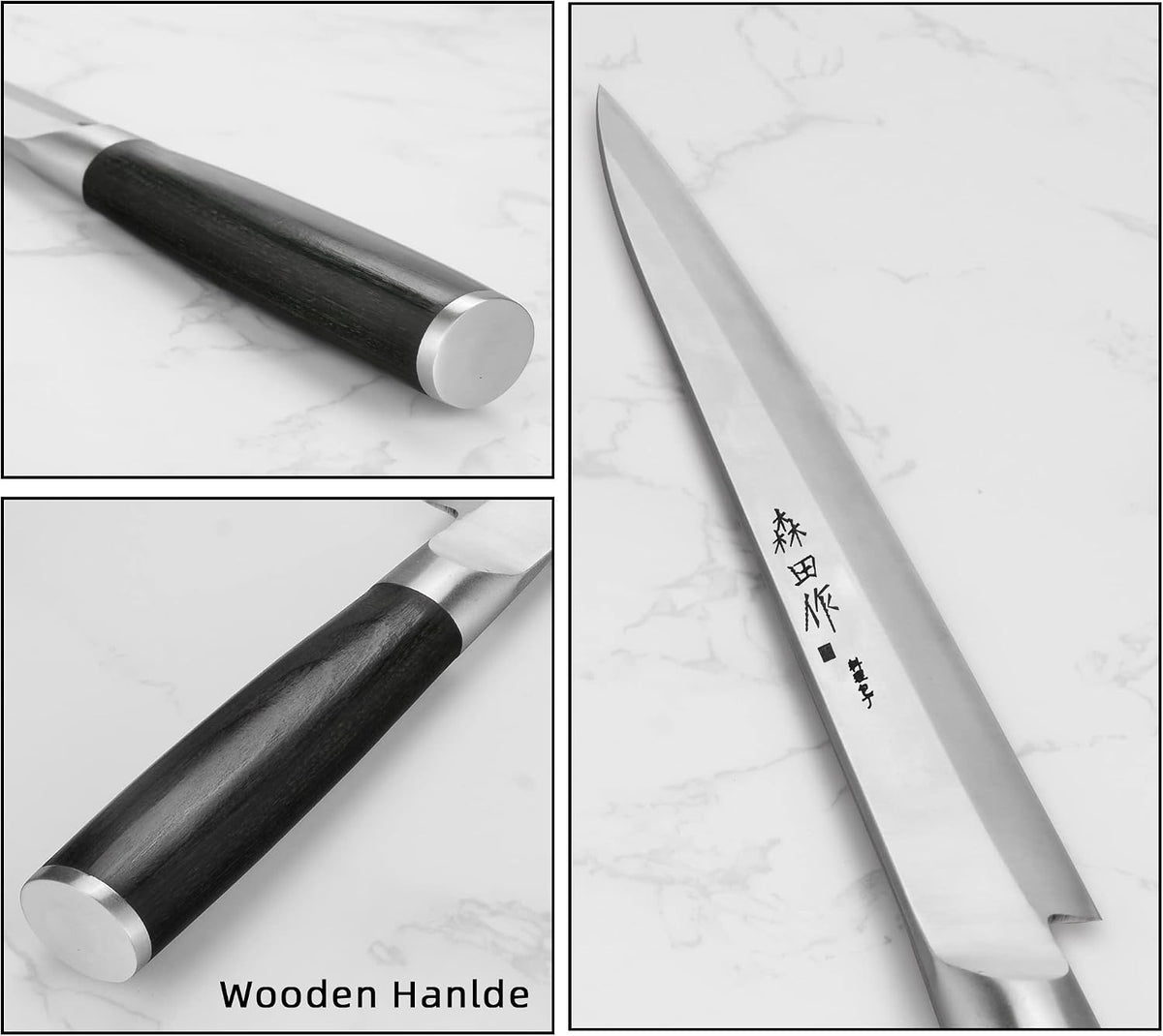Sushi Knife 9.5 inches(240mm),High Carbon Stainless Steel Blade