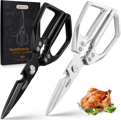 Kitchen Shears 2-Pack Heavy Duty All Purpose Stainless Steel Kitchen Shear Meat Scissors Japanese Cooking Scissor for Food, Sharp Dishwasher Safe Christmas for Men Women With Gifts Box