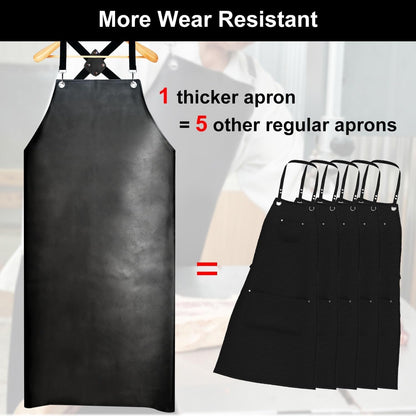 Waterproof Apron 2-Pack - 43" Heavy Duty Chemical Resistant with X-Straps - for Dishwashing, Butchering, Lab Work, Pet Grooming