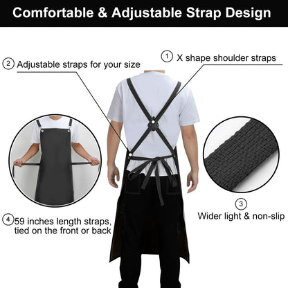 Waterproof Apron 2-Pack - 43" Heavy Duty Chemical Resistant with X-Straps - for Dishwashing, Butchering, Lab Work, Pet Grooming