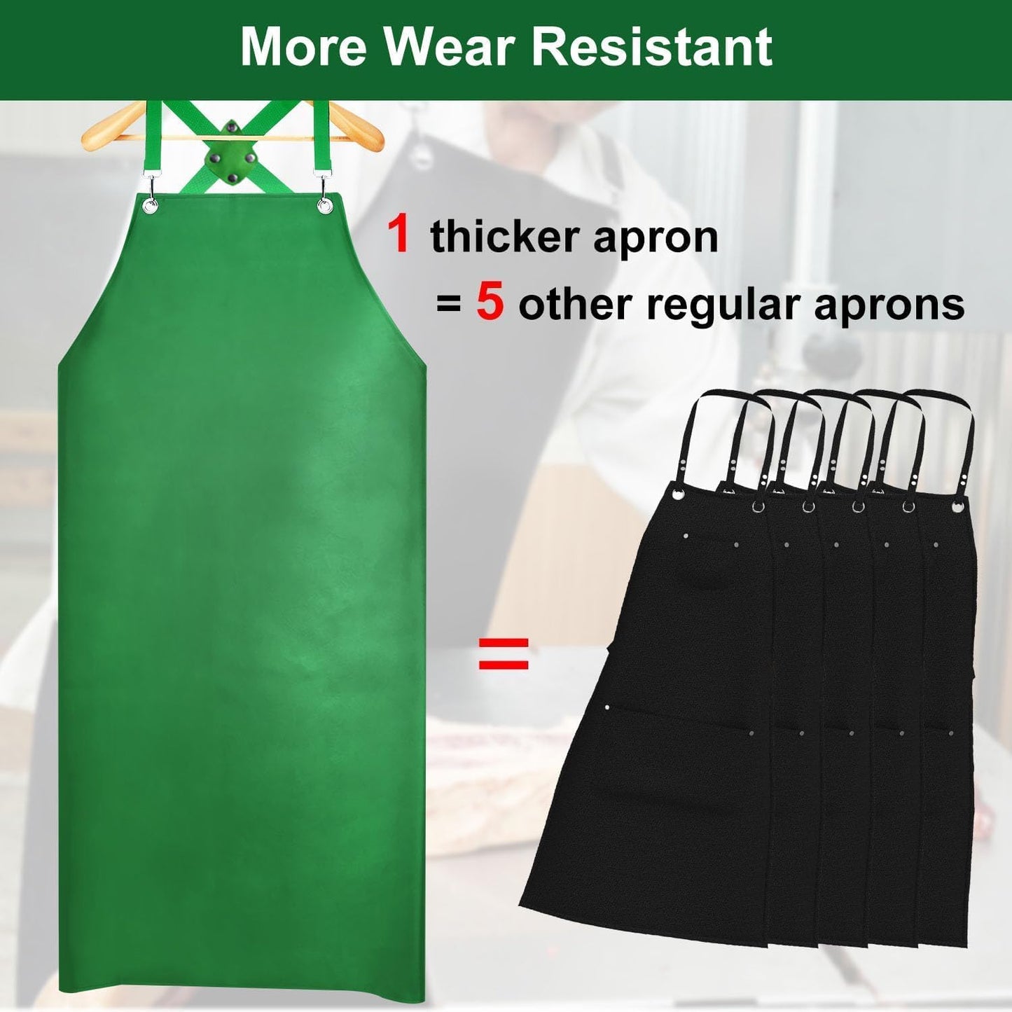 Waterproof Apron 2-Pack - 43" Heavy Duty Chemical Resistant with X-Straps - for Dishwashing, Butchering, Lab Work, Pet Grooming