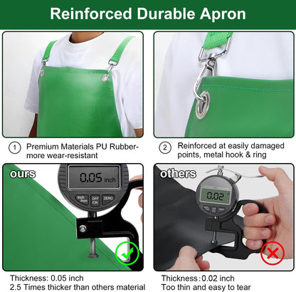 Waterproof Apron 2-Pack - 43" Heavy Duty Chemical Resistant with X-Straps - for Dishwashing, Butchering, Lab Work, Pet Grooming