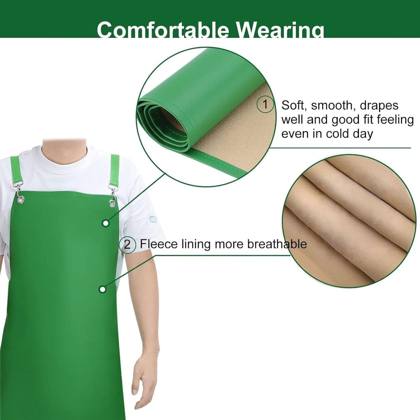 Waterproof Apron 2-Pack - 43" Heavy Duty Chemical Resistant with X-Straps - for Dishwashing, Butchering, Lab Work, Pet Grooming