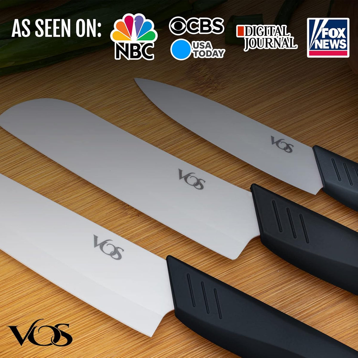 Ceramic Knife Set in Elegant Gift Box, Ceramic Knives Set For Kitchen, Ultra Sharp Kitchen Knife Set with Covers, 4" 5" 6" Paring, Santoku & Chef Knife, Lightweight, Dishwasher safe (Black Handle)